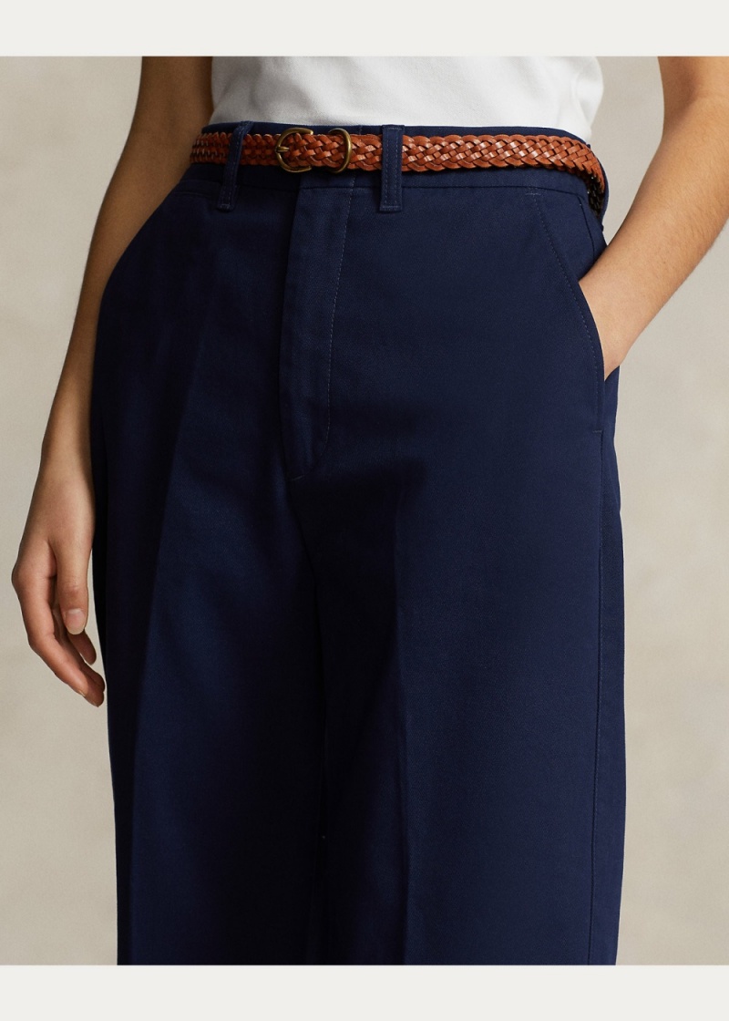 Pantalones Chinos Anchos-Leg Mujer Azul Marino | QCEN96103 - vista 5