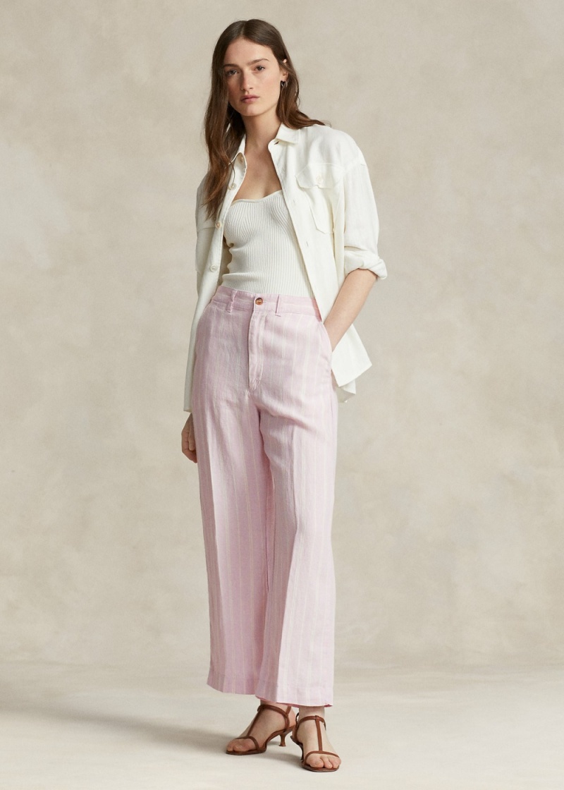 Pantalones A Rayas Linen Anchos-Leg Mujer Stripes | LFTC58796 - vista 1