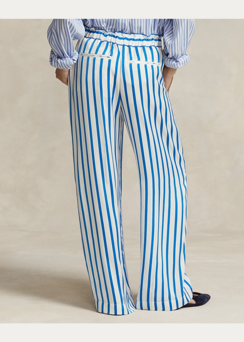 Pantalones A Rayas Silk Anchos-Leg Pant Mujer Stripes | GDJB98243 - vista 3