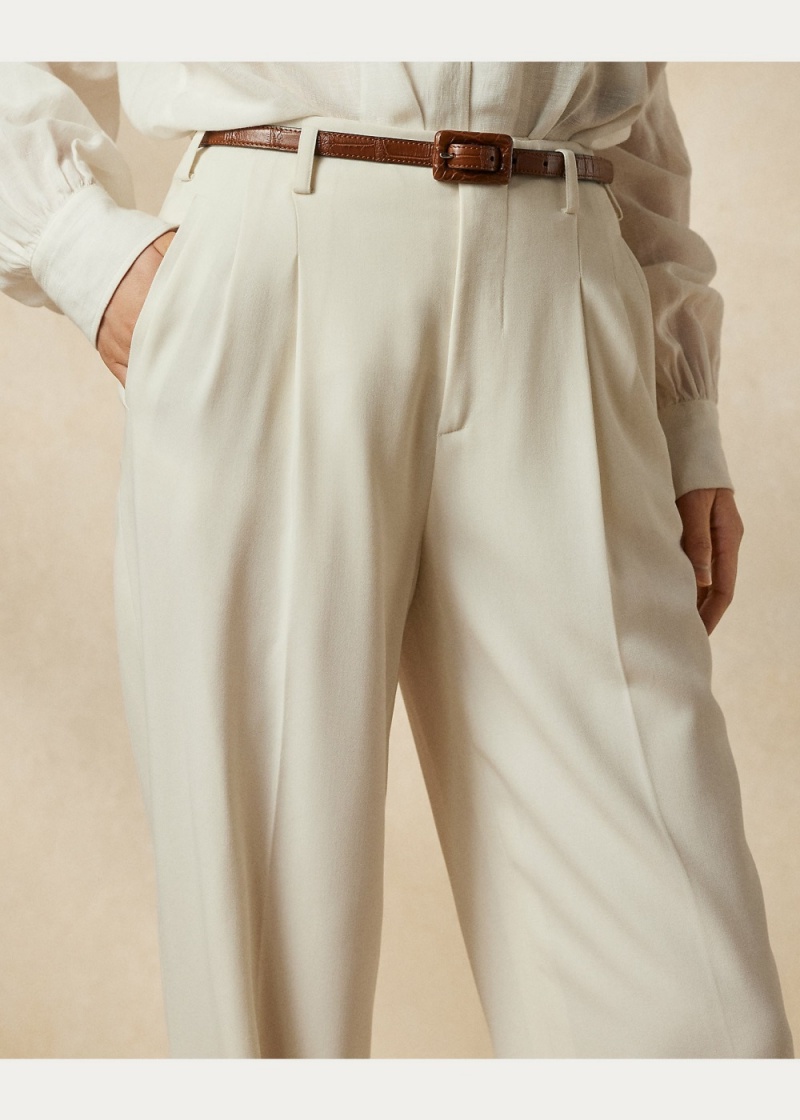 Pantalones Acklie Lana Gabardine Mujer Creme | SUTF52130 - vista 5