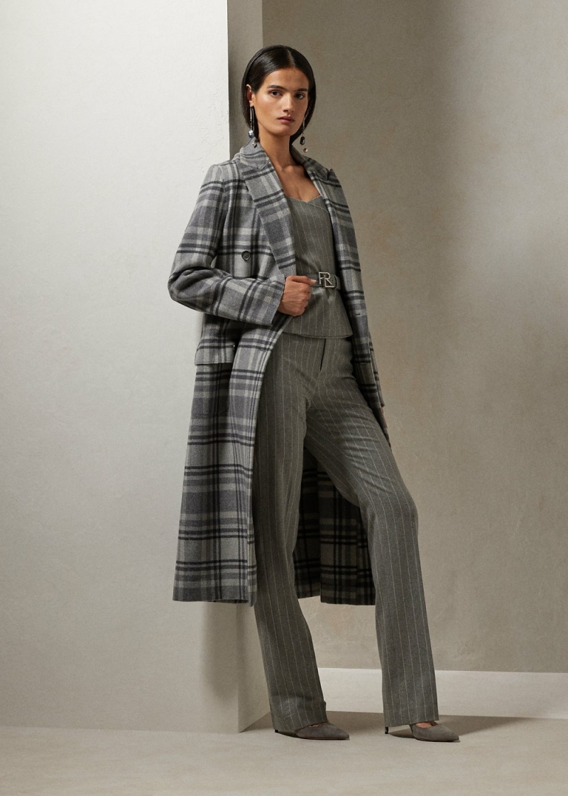 Pantalones Alecia Chalk-Stripe Flannel Pant Mujer Creme | ZTFK70283 - vista 1