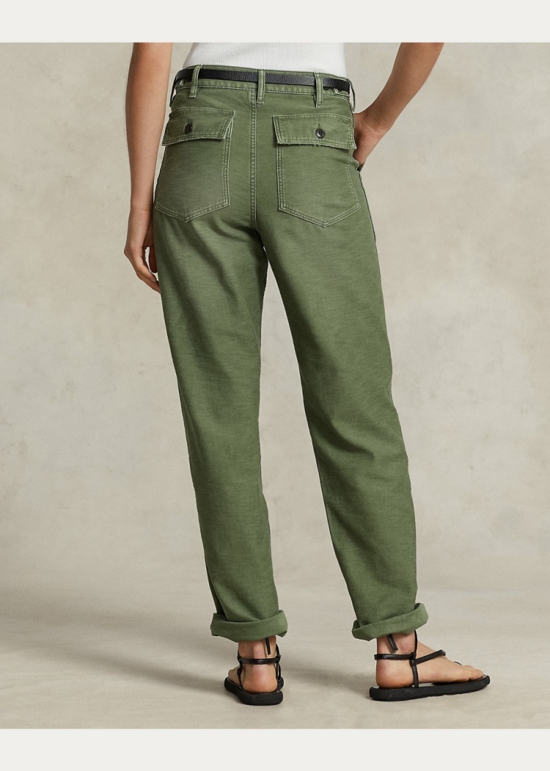 Pantalones Algodon Sateen Utility Mujer Verde Oliva | ADHX25394 - vista 3