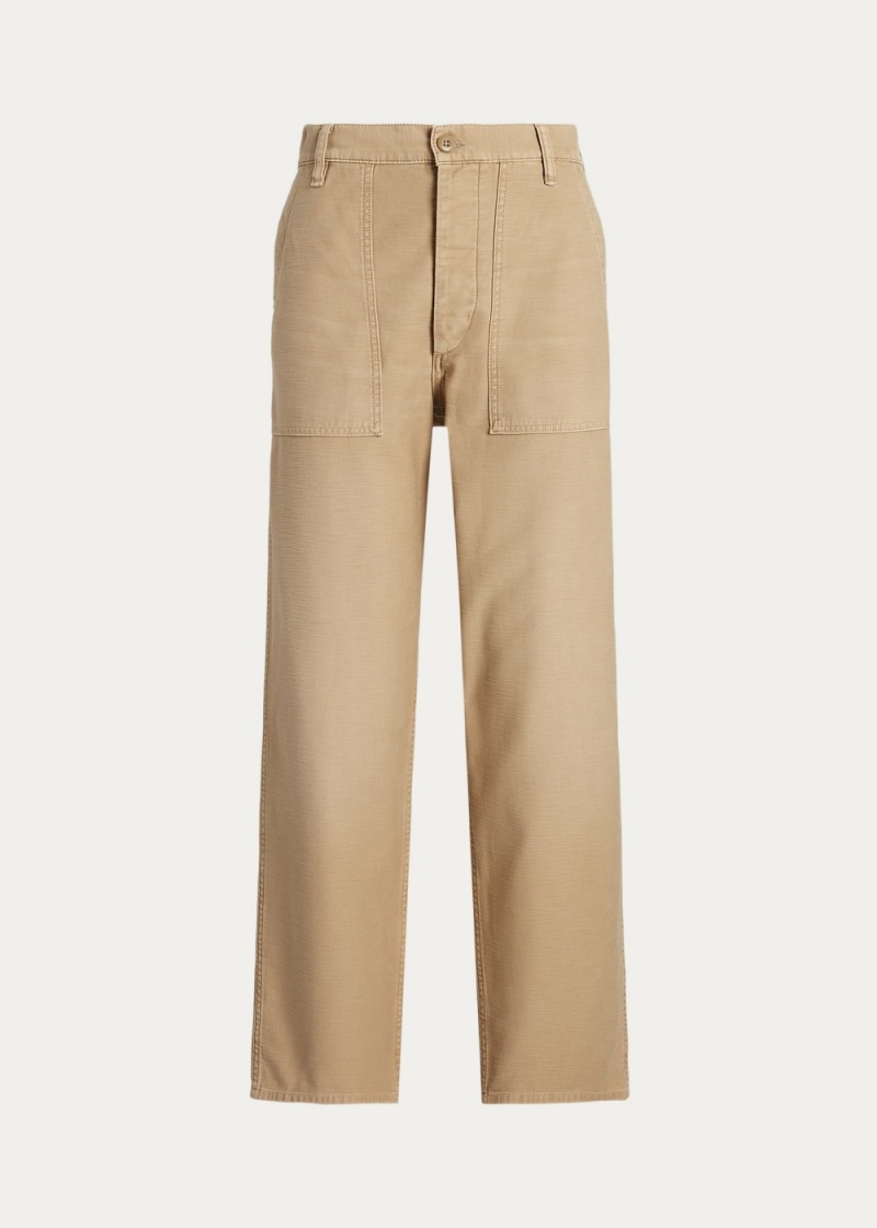 Pantalones Algodon Sateen Utility Mujer Kaki | XDBQ62185 - vista 2