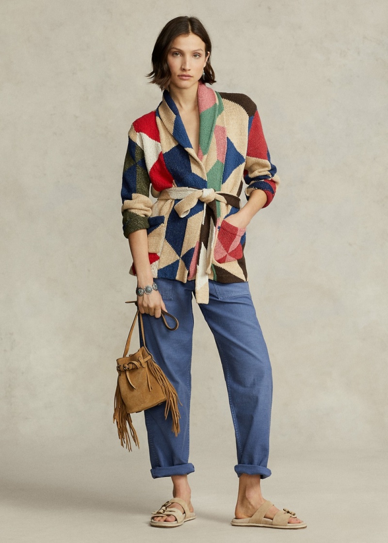 Pantalones Algodon Sateen Utility Mujer Azules | UYRI39806 - vista 1