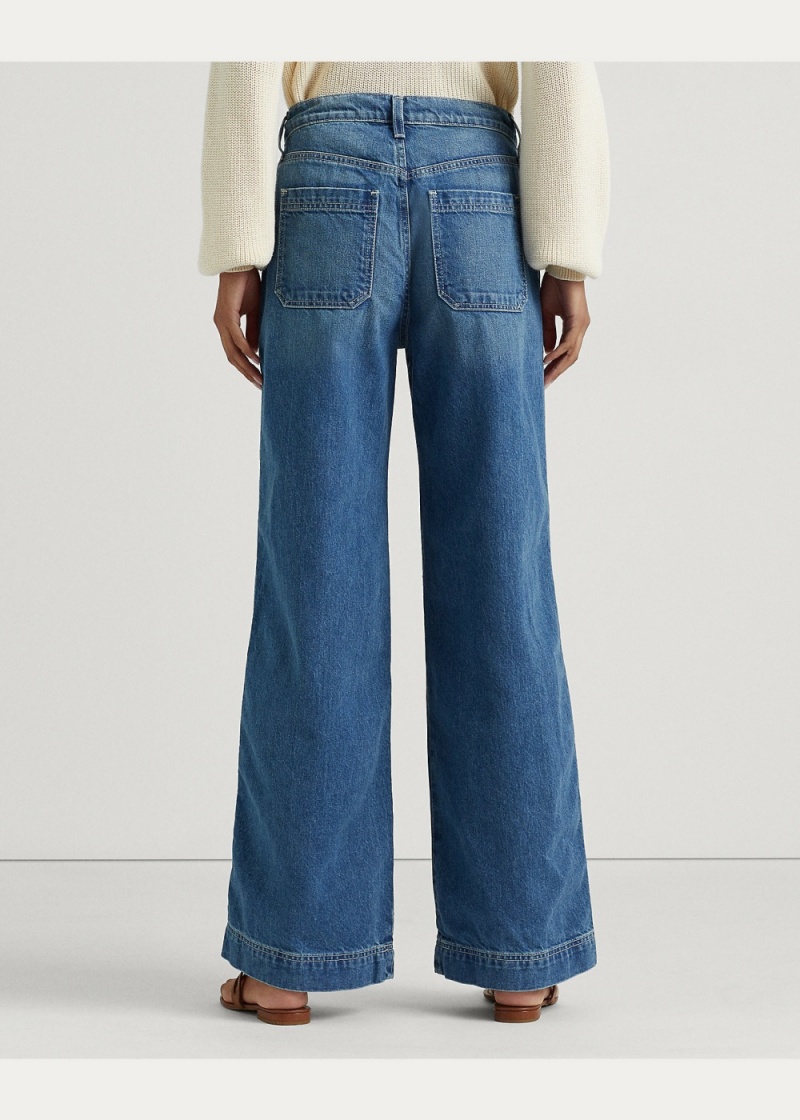 Pantalones Anchos-Leg Jean Mujer Azules | NPWQ74591 - vista 2