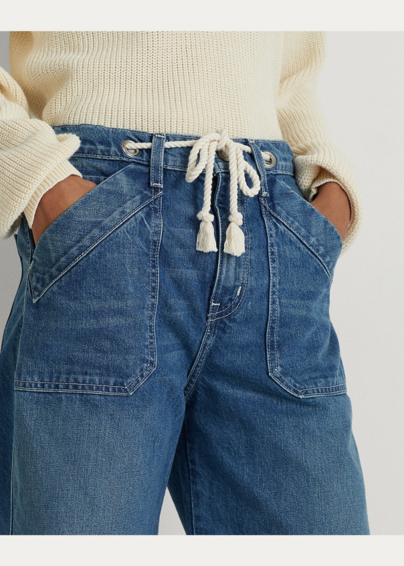 Pantalones Anchos-Leg Jean Mujer Azules | NPWQ74591 - vista 3