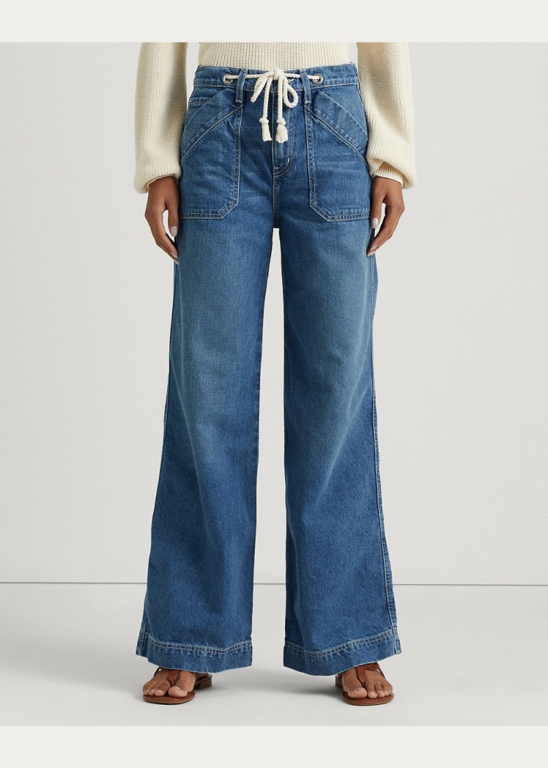 Pantalones Anchos-Leg Jean Mujer Azules | NPWQ74591 - vista 5