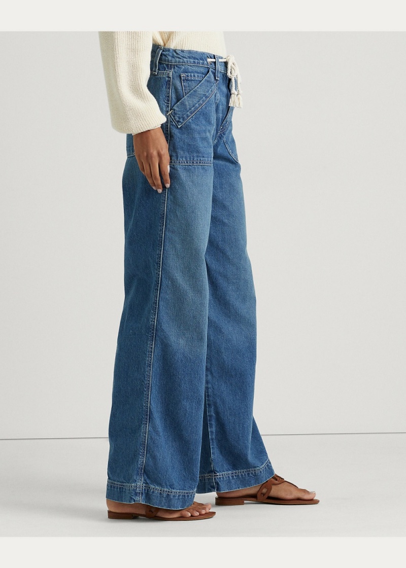 Pantalones Anchos-Leg Jean Mujer Azules | NPWQ74591 - vista 6