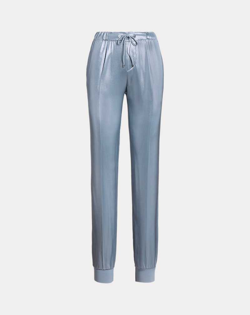 Pantalones Ralph Lauren Arsenia Glossy Duchesse Jogger Mujer Azules | WUHKGIC-52 - vista 2