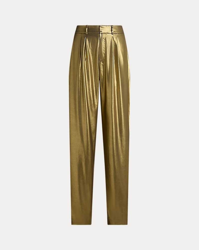 Pantalones Ralph Lauren Cassidy Foiled Georgette Mujer Dorados | WARPVTJ-70 - vista 2