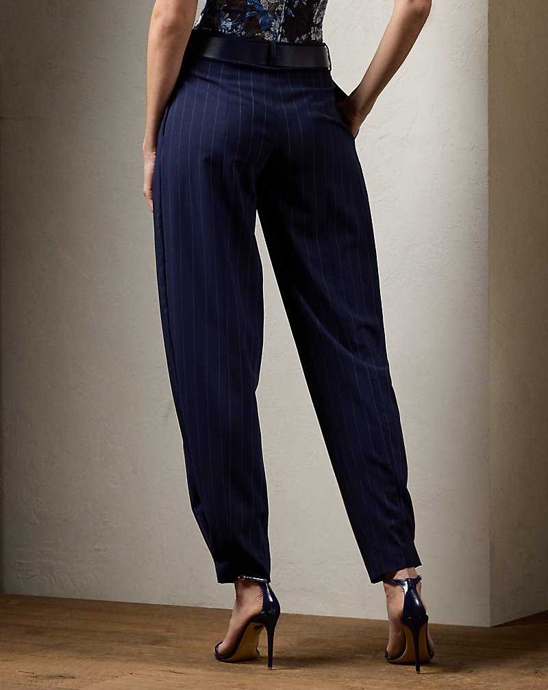 Pantalones Ralph Lauren Cassidy Pinstripe Wool Mujer Navy/Cream | FNXOETQ-73 - vista 4