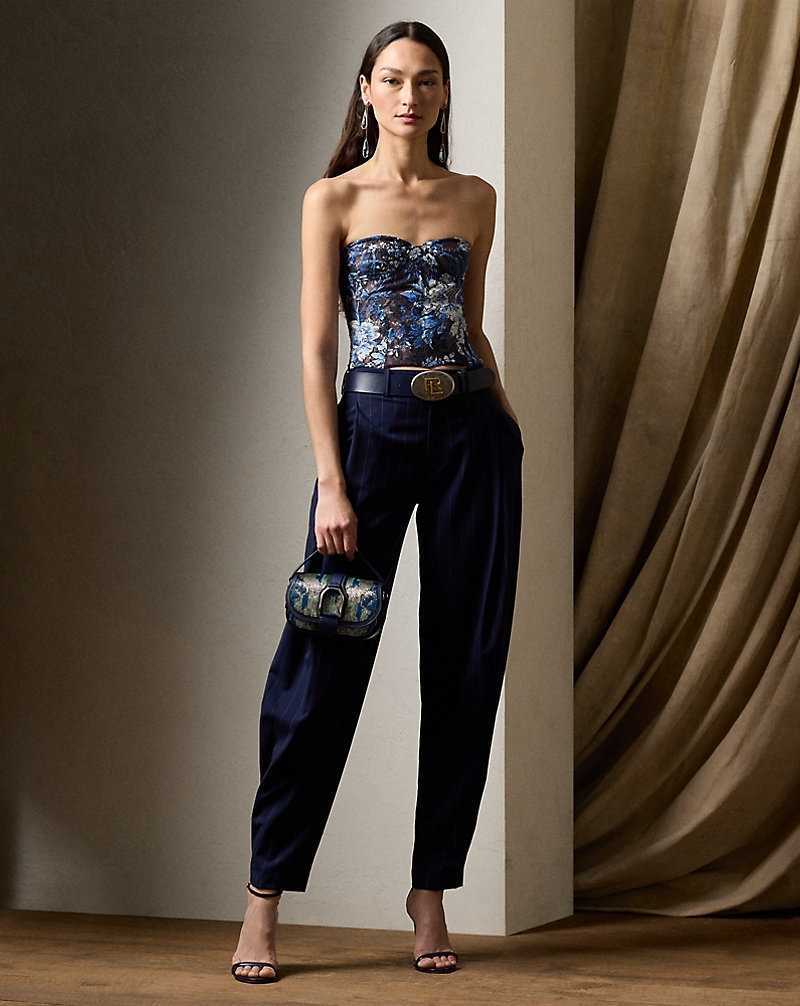 Pantalones Ralph Lauren Cassidy Pinstripe Wool Mujer Navy/Cream | FNXOETQ-73 - vista 1