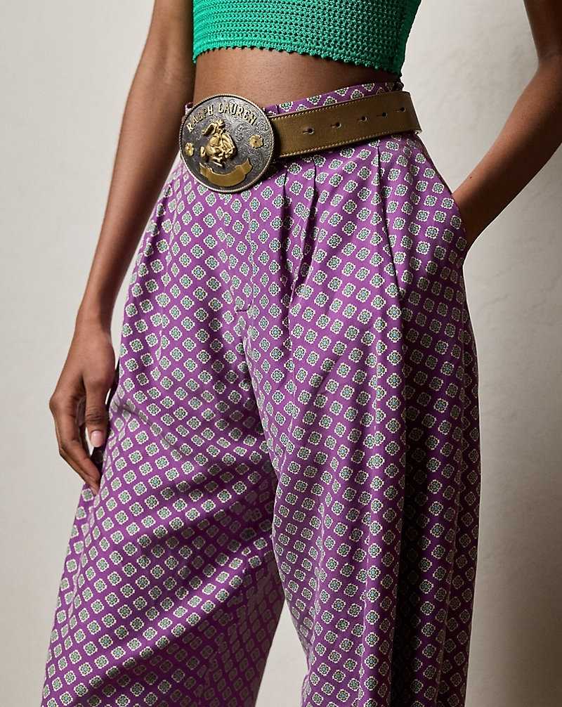 Pantalones Ralph Lauren Cassidy Print Silk Habotai Mujer Morados | XKOBHAU-84 - vista 5