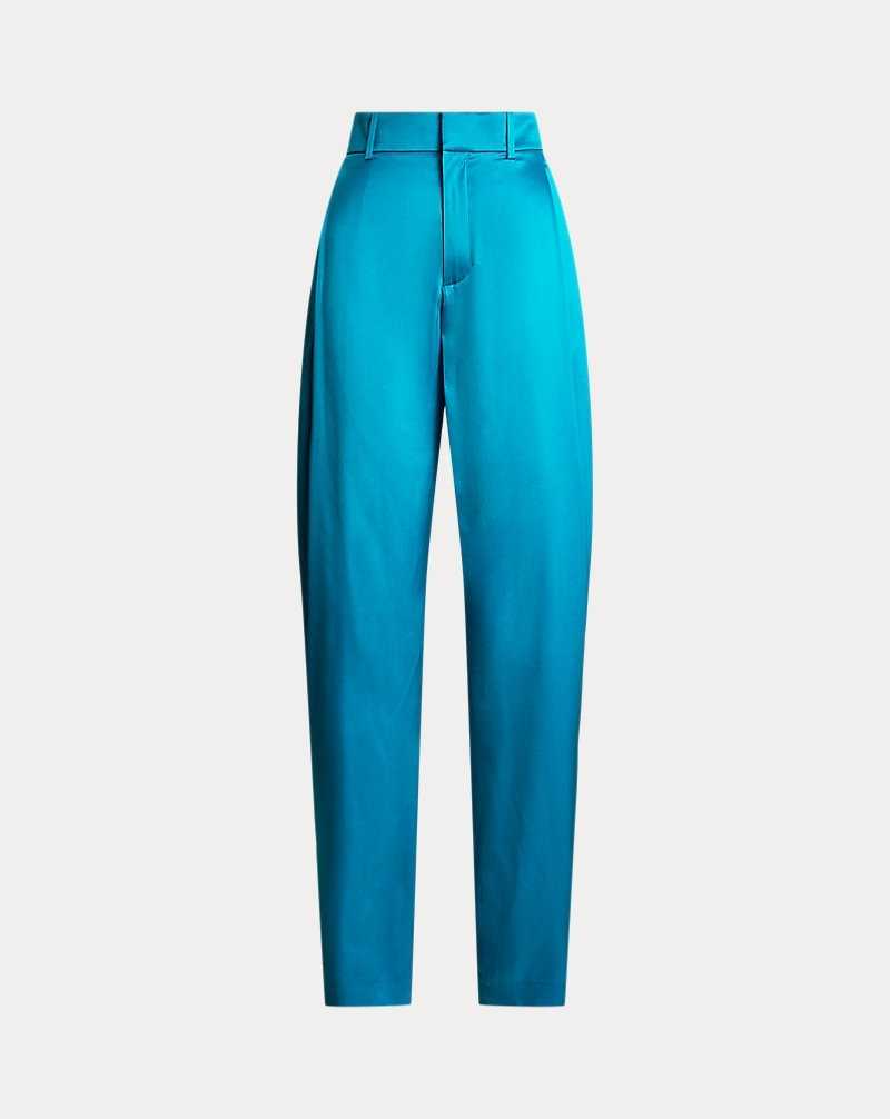 Pantalones Ralph Lauren Cassidy Stretch Charmeuse Mujer Azules | LHPXBYM-91 - vista 2