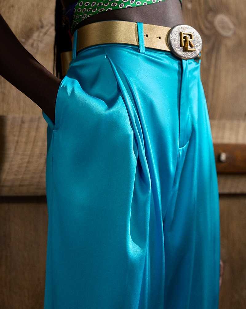 Pantalones Ralph Lauren Cassidy Stretch Charmeuse Mujer Azules | LHPXBYM-91 - vista 5