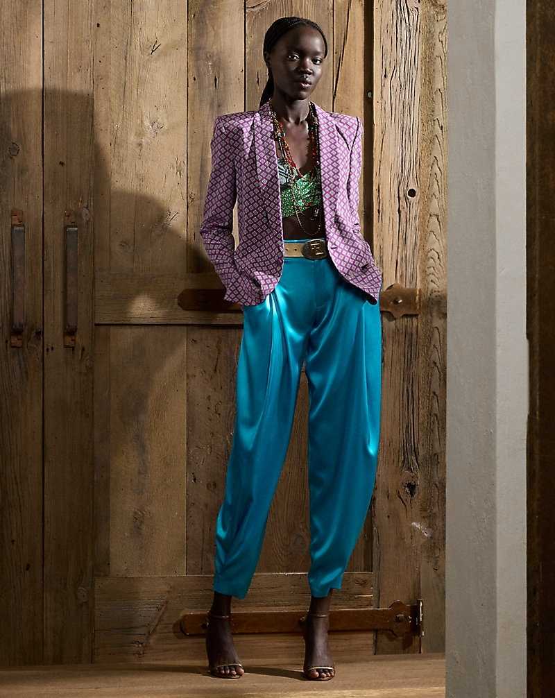 Pantalones Ralph Lauren Cassidy Stretch Charmeuse Mujer Azules | LHPXBYM-91 - vista 1