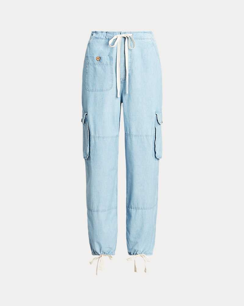 Pantalones Ralph Lauren Chambray Cargo Mujer Azules | MQUEBIH-76 - vista 2