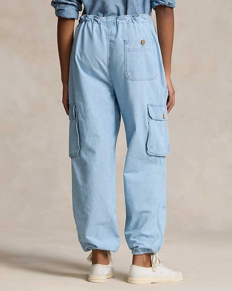 Pantalones Ralph Lauren Chambray Cargo Mujer Azules | MQUEBIH-76 - vista 5
