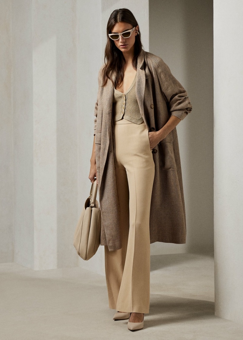 Pantalones Chevonne Textured Twill Pant Mujer Marrom | LMQS27684 - vista 1