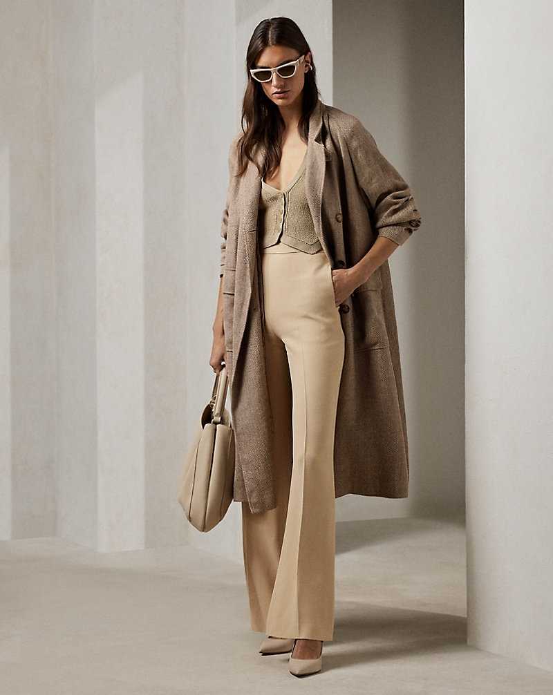 Pantalones Ralph Lauren Chevonne Textured Twill Mujer Fawn | AXMSDVT-15 - vista 1