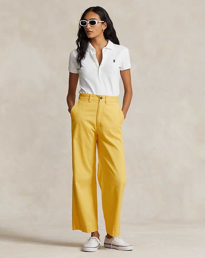 Pantalones Ralph Lauren Chino Wide-Leg Mujer Amarillos | MWXEBPZ-34 - vista 1