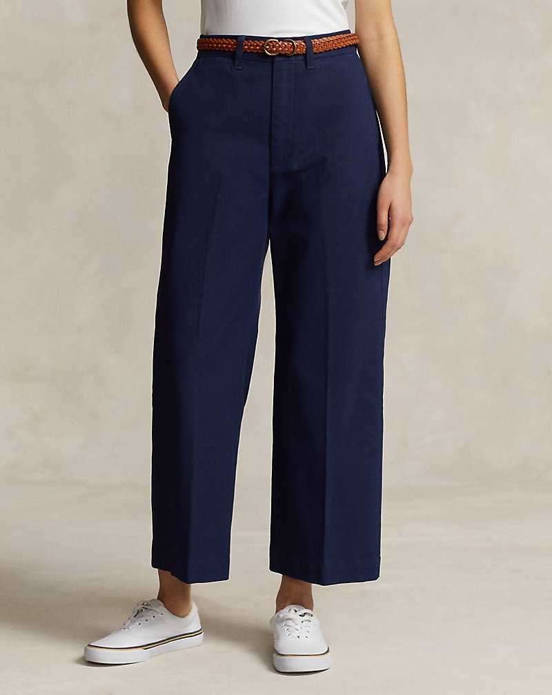 Pantalones Ralph Lauren Chino Wide-Leg Mujer Azul Marino | EPXVUJD-75 - vista 3