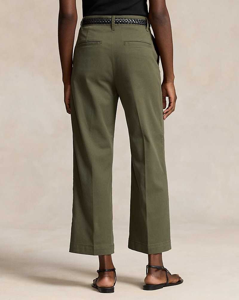 Pantalones Ralph Lauren Chino Wide-Leg Mujer Verde Oliva | BFIYRSP-39 - vista 4