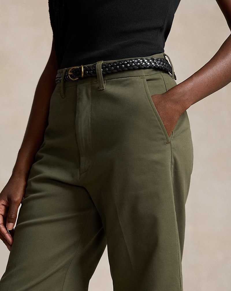 Pantalones Ralph Lauren Chino Wide-Leg Mujer Verde Oliva | BFIYRSP-39 - vista 5