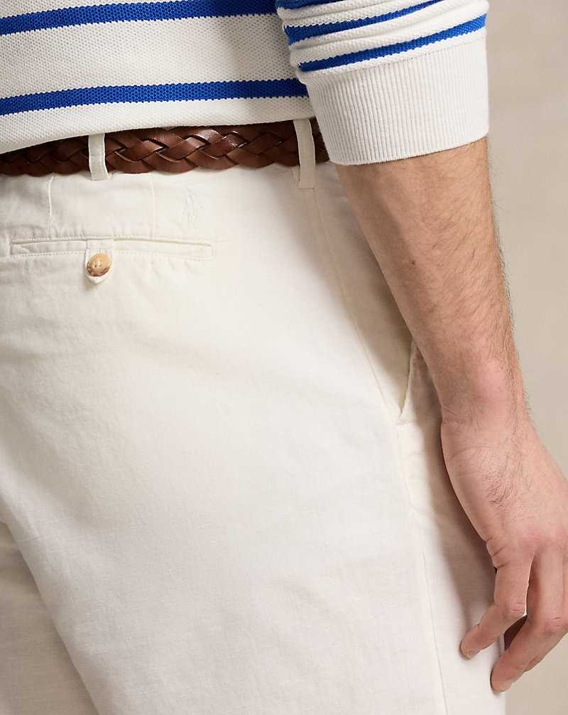 Pantalones Ralph Lauren Classic Fit Linen-Cotton Hombre Blancos | AHTYFKX-73 - vista 5