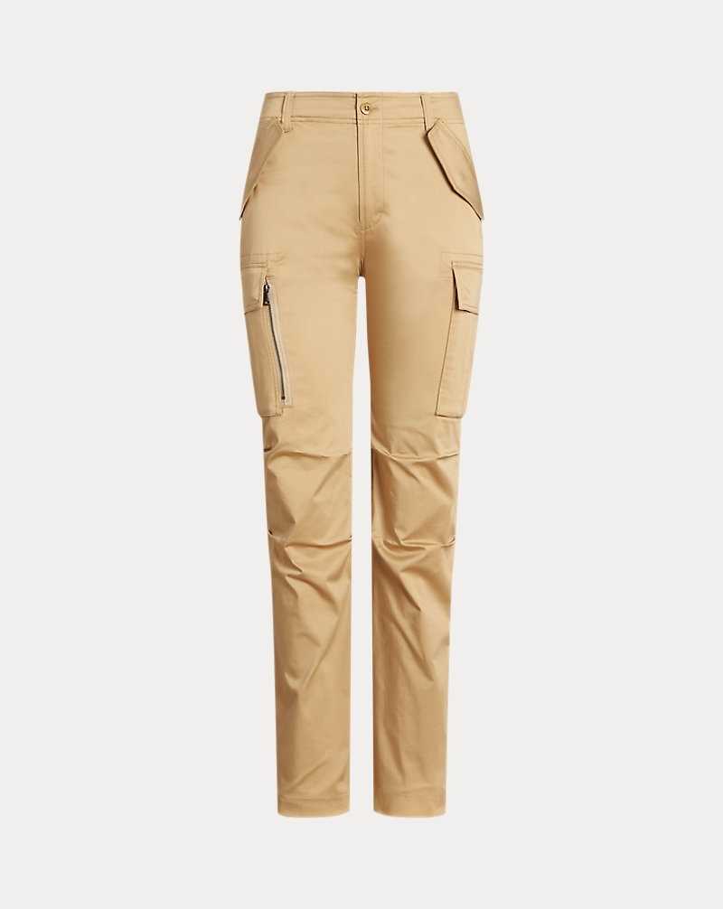 Pantalones Ralph Lauren Cotton Sateen Cargo Mujer Birch Tan | PIEFCUT-25 - vista 2