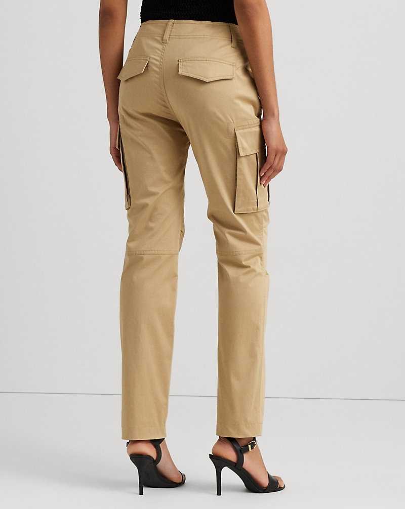 Pantalones Ralph Lauren Cotton Sateen Cargo Mujer Birch Tan | PIEFCUT-25 - vista 4