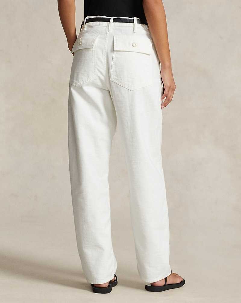 Pantalones Ralph Lauren Cotton Sateen Utility Mujer Ecru | VQLRTGS-06 - vista 4