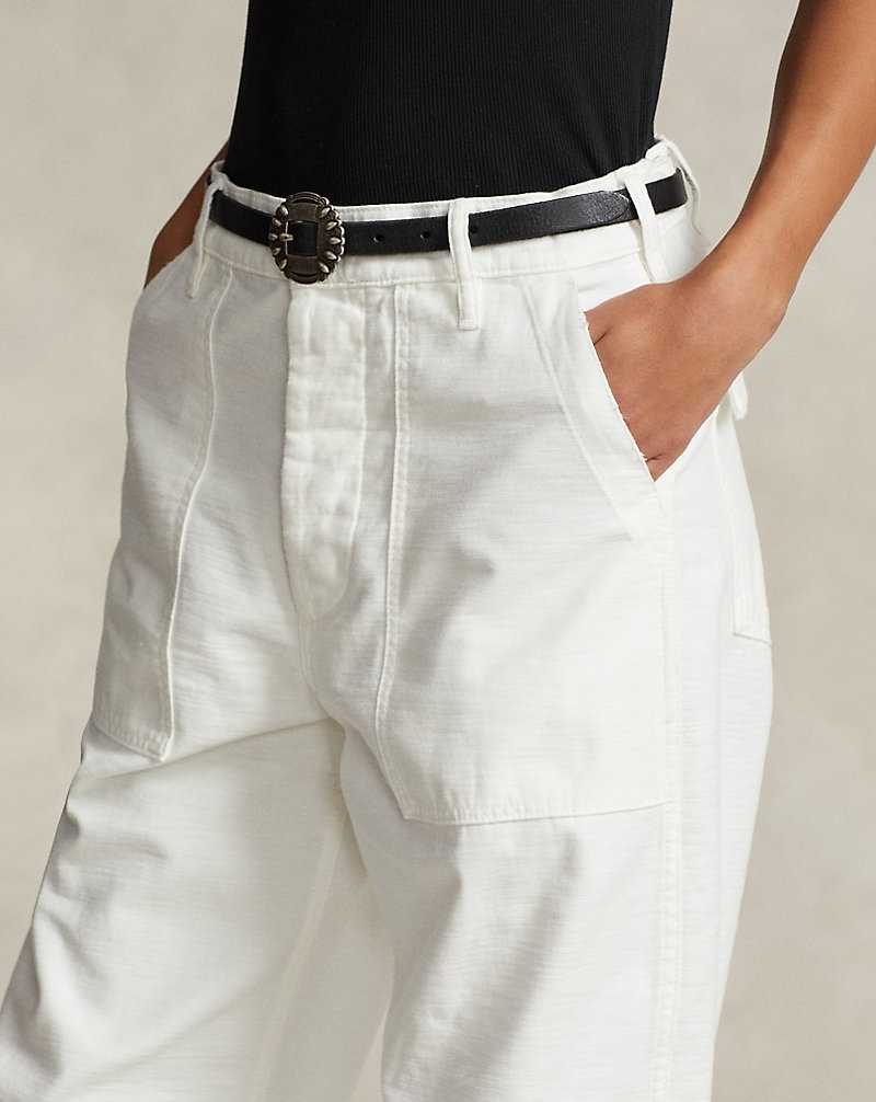 Pantalones Ralph Lauren Cotton Sateen Utility Mujer Ecru | VQLRTGS-06 - vista 5