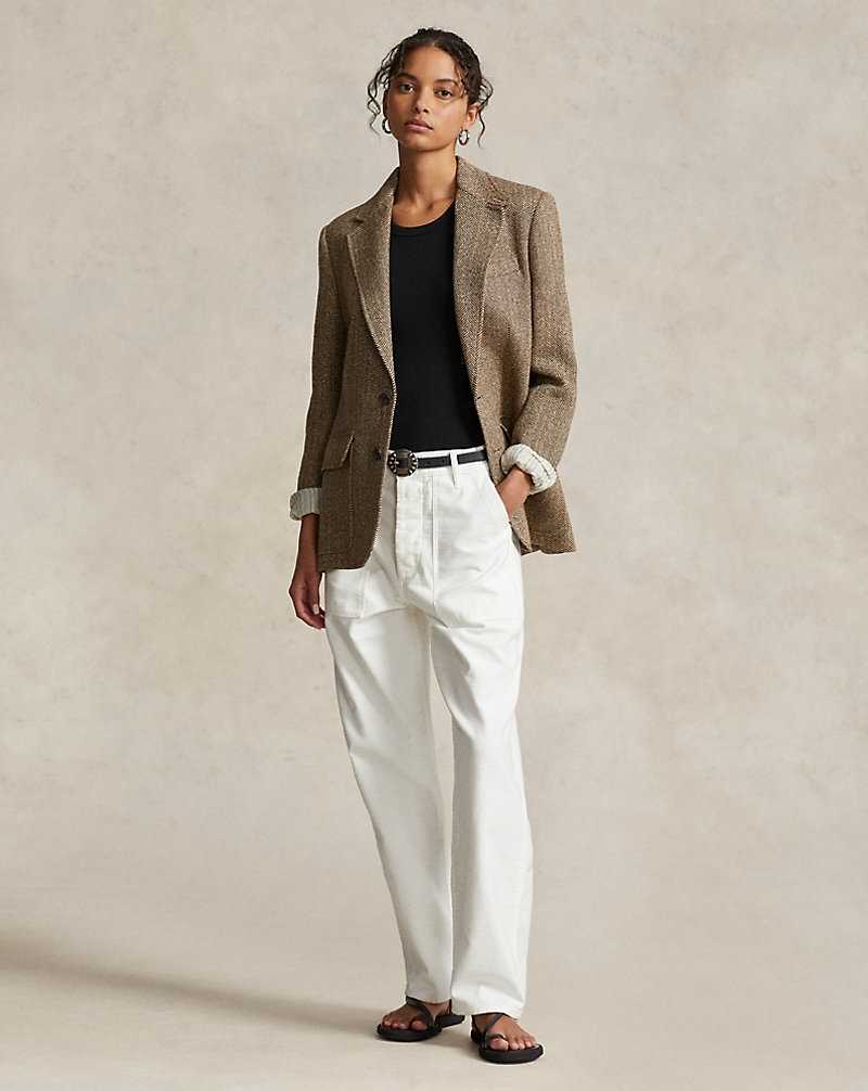 Pantalones Ralph Lauren Cotton Sateen Utility Mujer Ecru | VQLRTGS-06 - vista 1