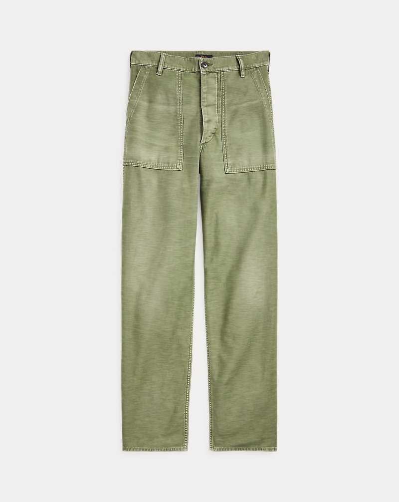 Pantalones Ralph Lauren Cotton Sateen Utility Mujer Verde Oliva | JFISQBE-98 - vista 2
