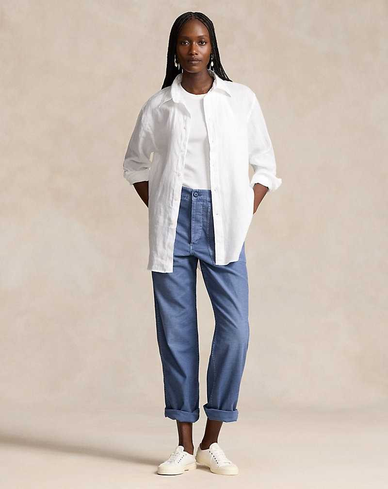 Pantalones Ralph Lauren Cotton Sateen Utility Mujer Azules | CFUHJYB-46 - vista 1