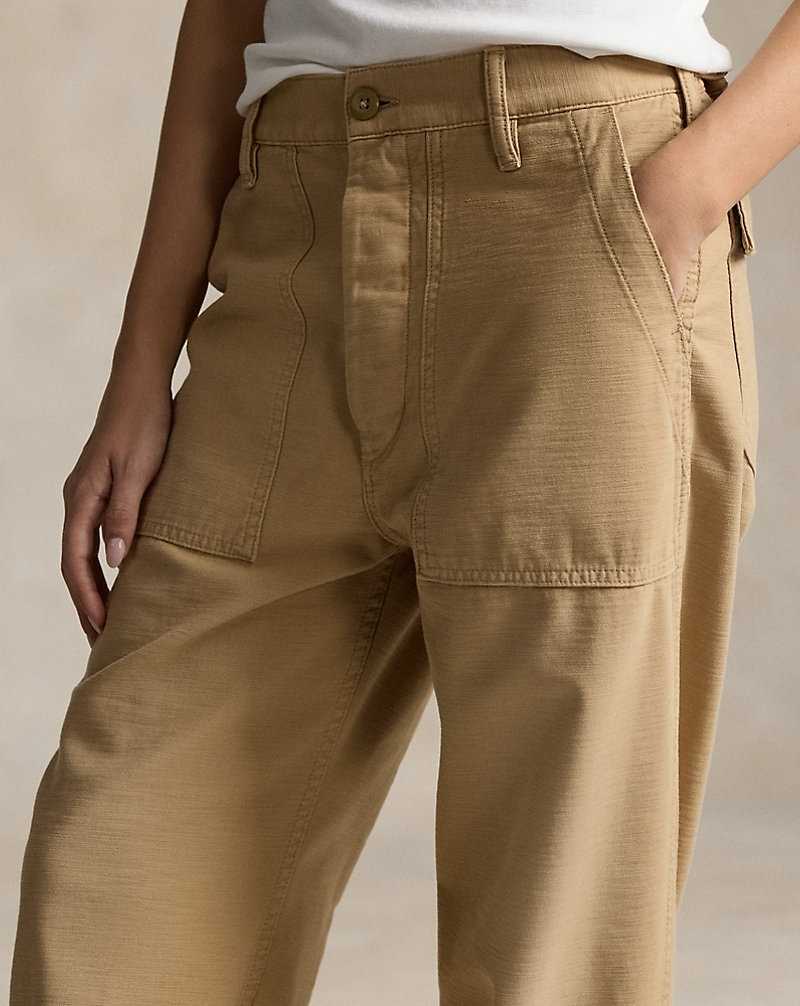 Pantalones Ralph Lauren Cotton Sateen Utility Mujer Kaki | VUBXOEG-14 - vista 5