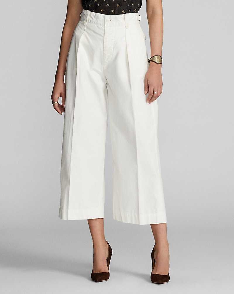 Pantalones Ralph Lauren Cropped Poplin Wide-Leg Mujer Blancos | QLCEGYD-57 - vista 3