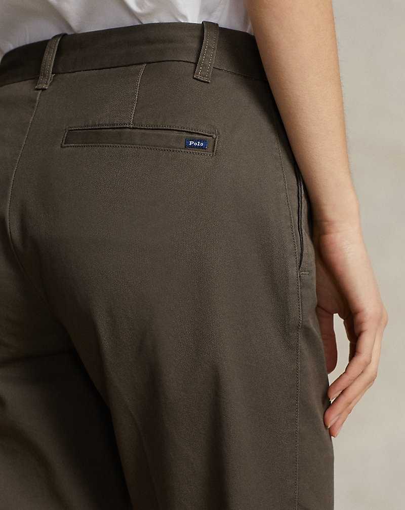 Pantalones Ralph Lauren Cropped Slim Fit Twill Chino Mujer Verde Oliva | EIZOTDU-53 - vista 5