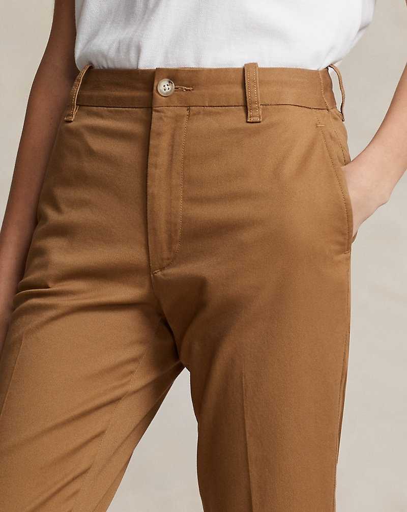 Pantalones Ralph Lauren Cropped Slim Fit Twill Chino Mujer Kaki | LMNJYWS-19 - vista 5
