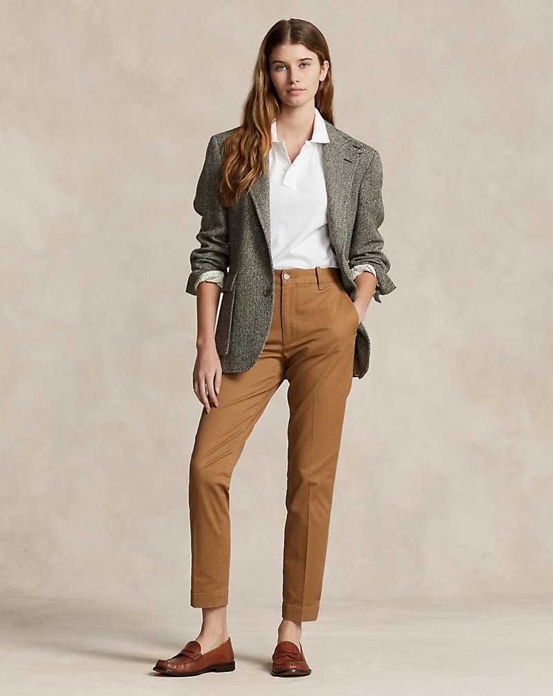 Pantalones Ralph Lauren Cropped Slim Fit Twill Chino Mujer Kaki | LMNJYWS-19 - vista 1