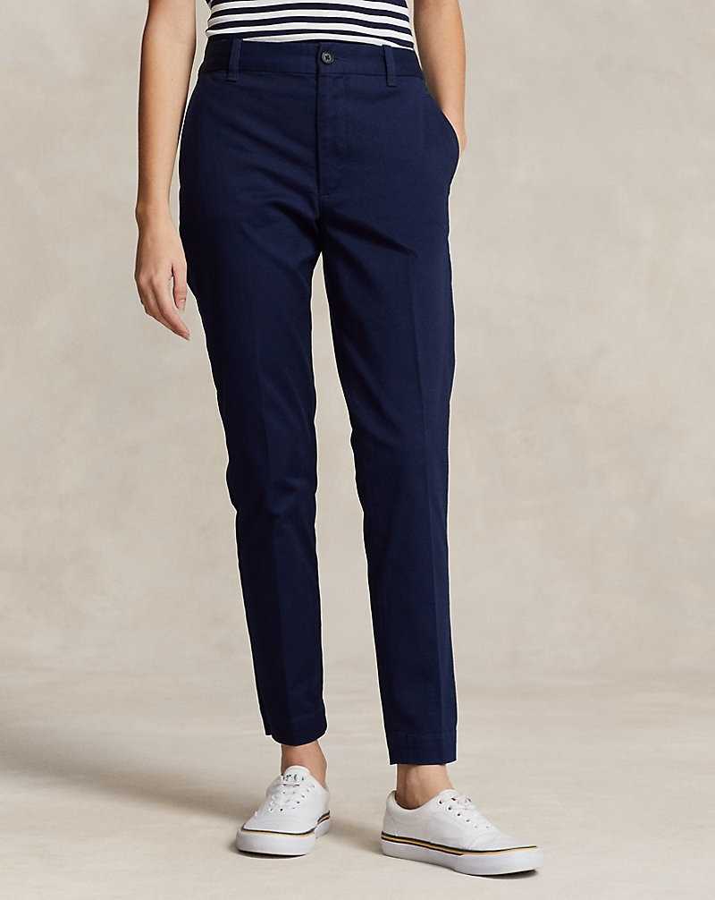 Pantalones Ralph Lauren Cropped Slim Fit Twill Chino Mujer Azul Marino | LGHTBQX-12 - vista 3