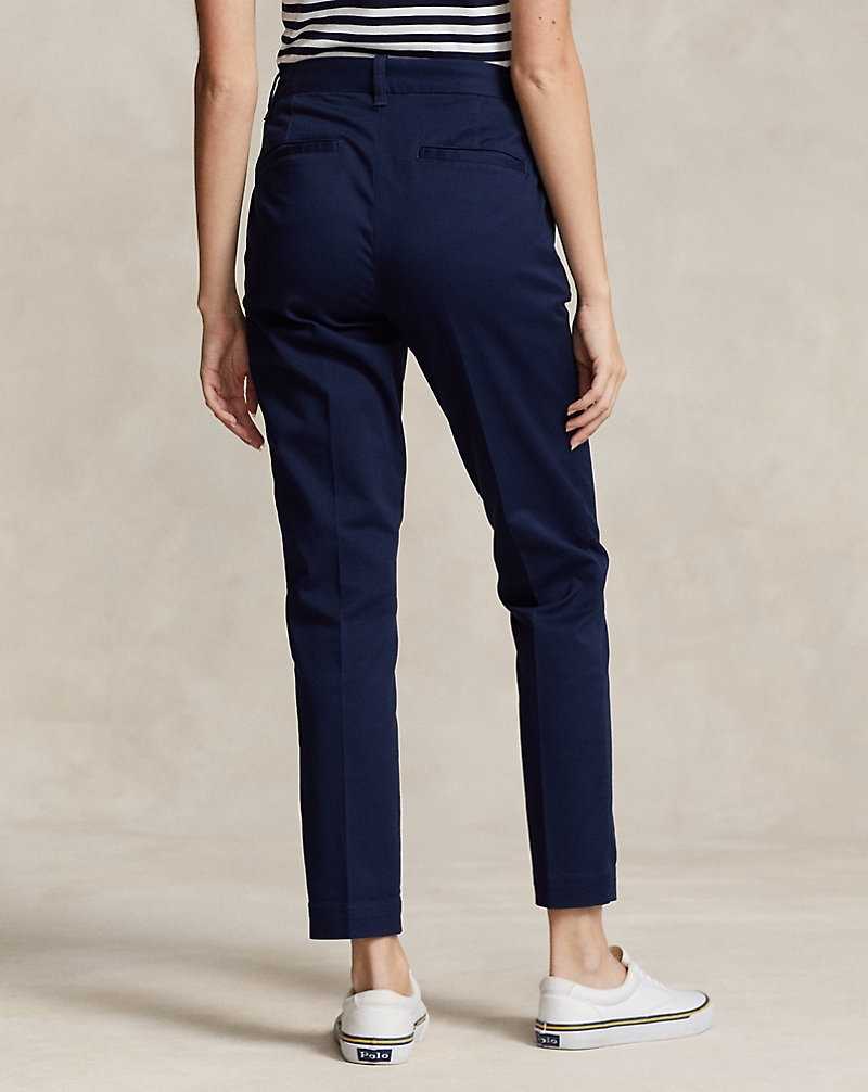 Pantalones Ralph Lauren Cropped Slim Fit Twill Chino Mujer Azul Marino | LGHTBQX-12 - vista 4
