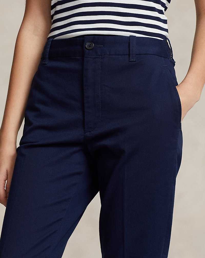 Pantalones Ralph Lauren Cropped Slim Fit Twill Chino Mujer Azul Marino | LGHTBQX-12 - vista 5