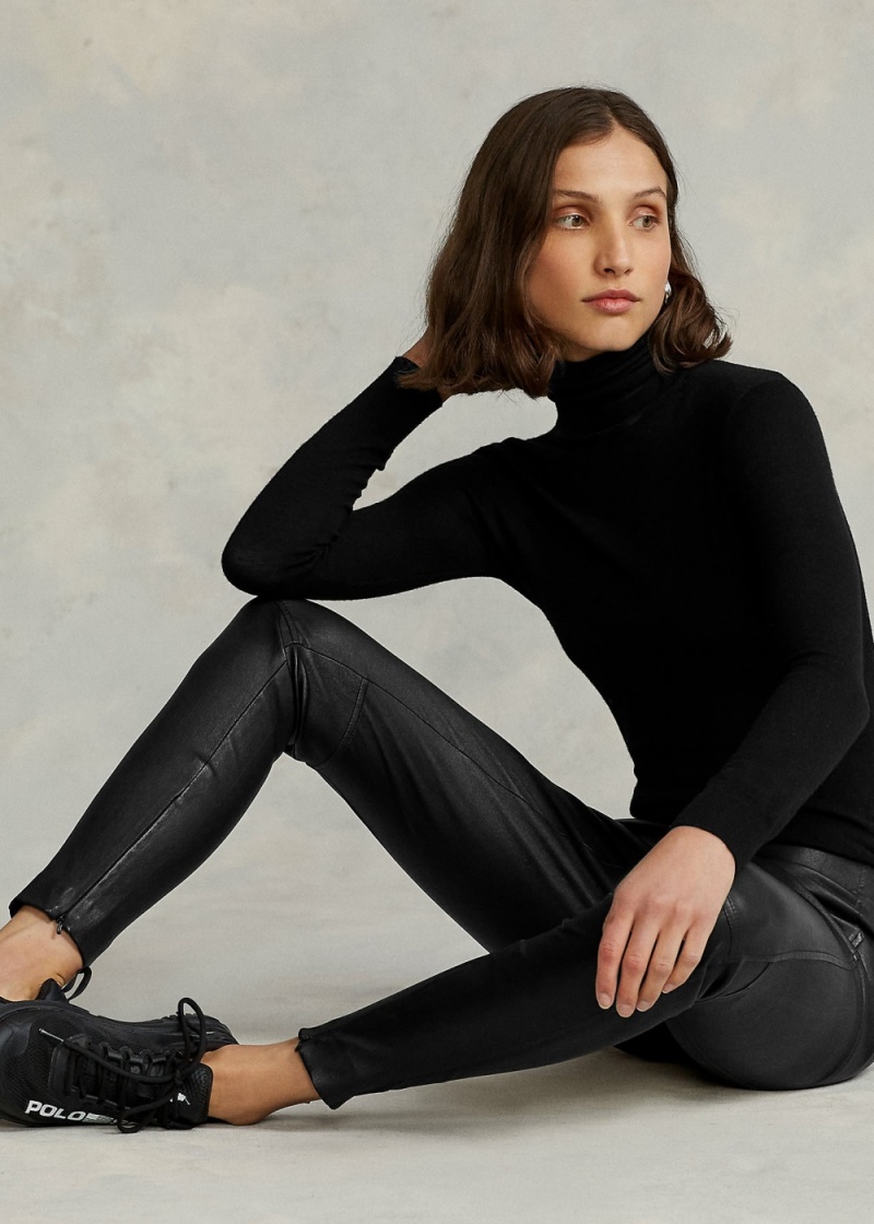 Pantalones Cuero Flaco Mujer Negros | JTEN28041 - vista 1