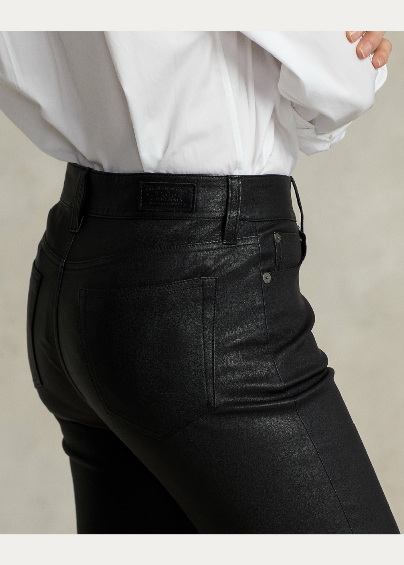 Pantalones Cuero Legging Mujer Negros | KDLA64705 - vista 4