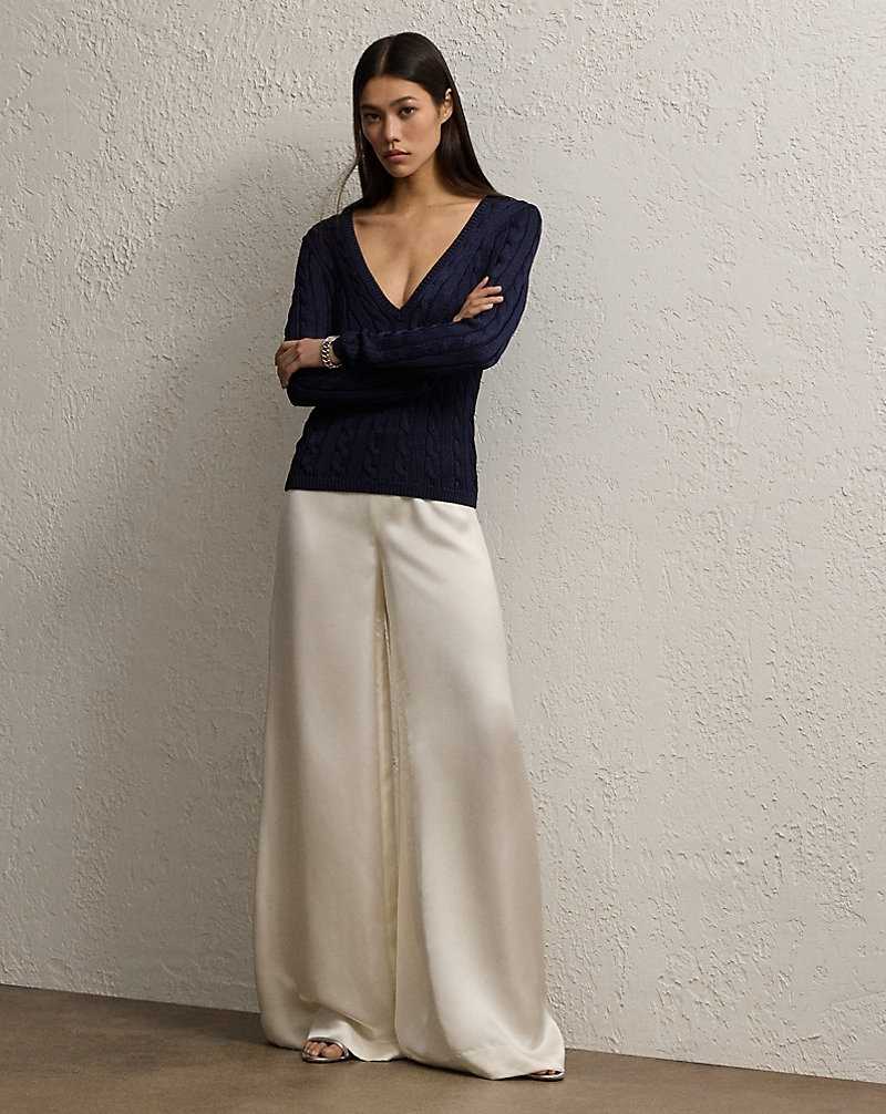 Pantalones Ralph Lauren Daria Washed Satin Wide-Leg Mujer | DSOXLMY-89 - vista 1
