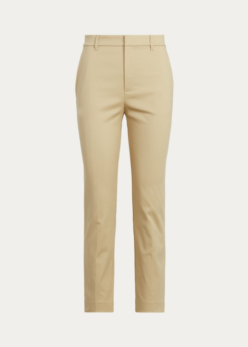 Pantalones Double-Faced Stretch Algodon Mujer Marrom | VKFC81567 - vista 2