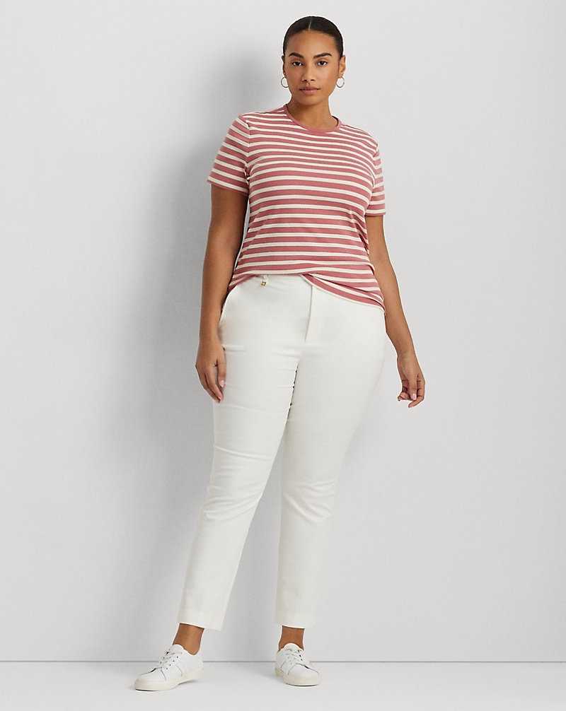 Pantalones Ralph Lauren Double-Faced Stretch Cotton Mujer Blancos | WEGHJLV-50 - vista 1