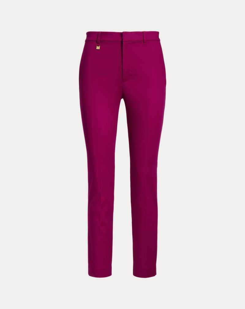 Pantalones Ralph Lauren Double-Faced Stretch Cotton Mujer Fucsia | SQERXFI-19 - vista 2